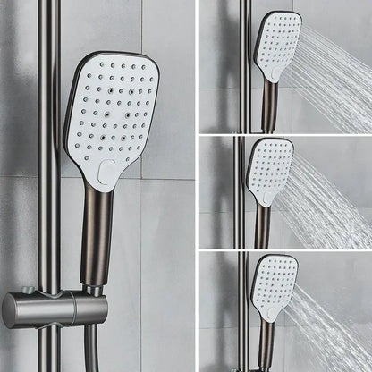 Modern bronze black gray wall mounted shower system with bathtub faucet bathroom set