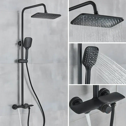 Modern bronze black gray wall mounted shower system with bathtub faucet bathroom set