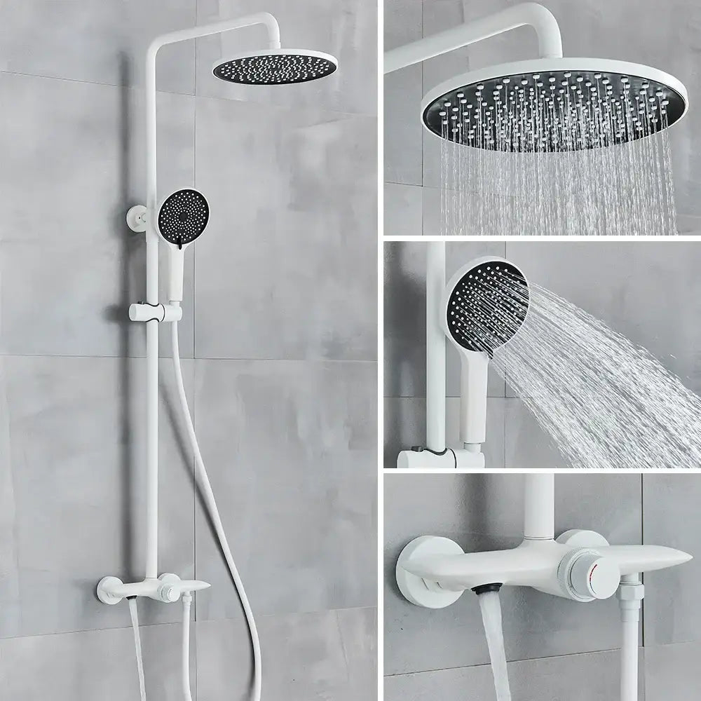 Modern bronze black gray wall mounted shower system with bathtub faucet bathroom set