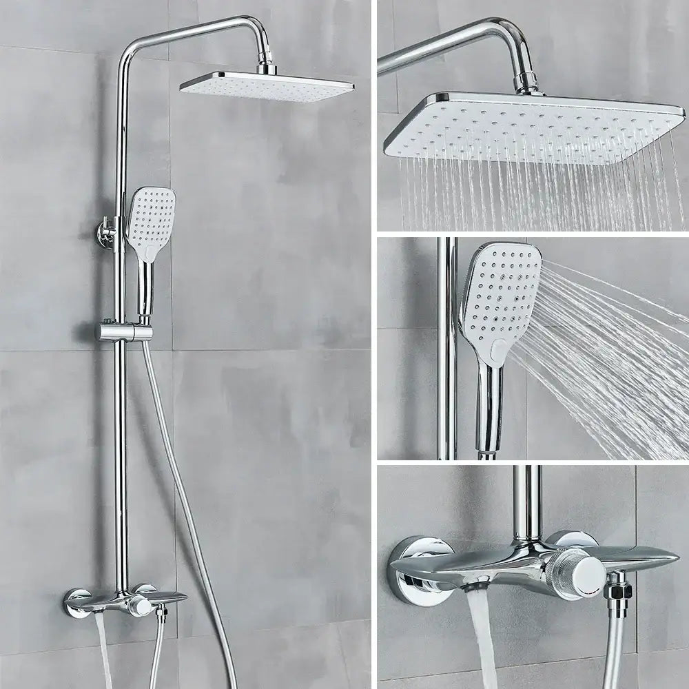 Modern bronze black gray wall mounted shower system with bathtub faucet bathroom set