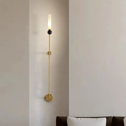 Modern gold and black wall lamp with acrylic lampshade bedroom sconce