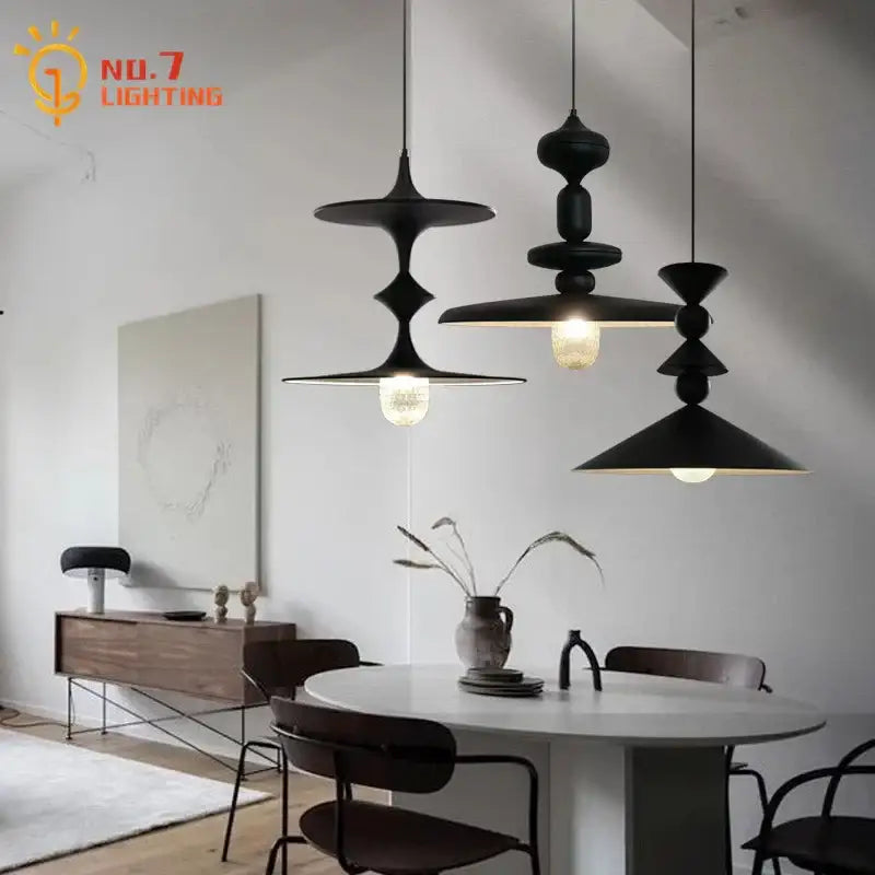 Minimalist black gyroscope pendant lights dining room crystal art