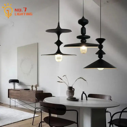 Minimalist black gyroscope pendant lights dining room crystal art