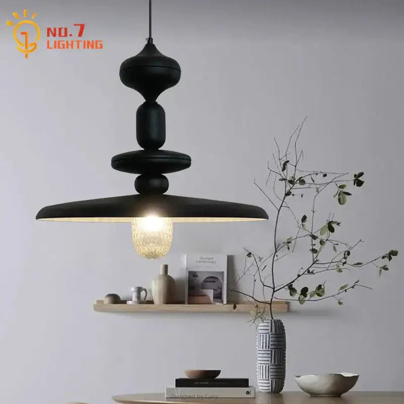 Minimalist black gyroscope pendant lights dining room crystal art