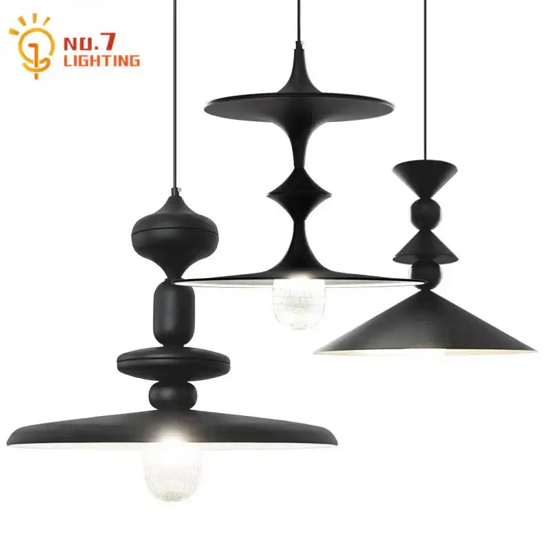 Minimalist black gyroscope pendant lights dining room crystal art