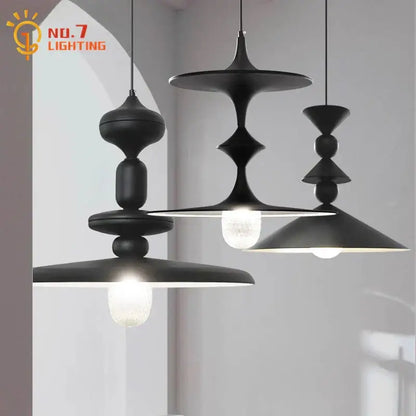 Minimalist black gyroscope pendant lights dining room crystal art