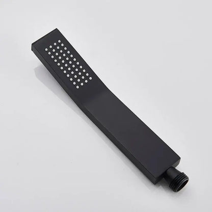 Matte black hand-held shower head bathroom water saving rainfall
