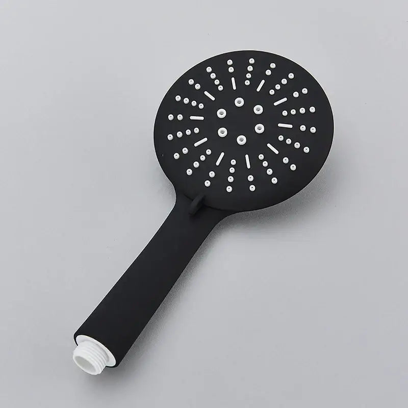 Matte black hand-held shower head bathroom water saving rainfall