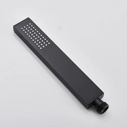 Matte black hand-held shower head bathroom water saving rainfall