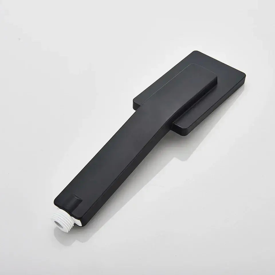 Matte black hand-held shower head bathroom water saving rainfall