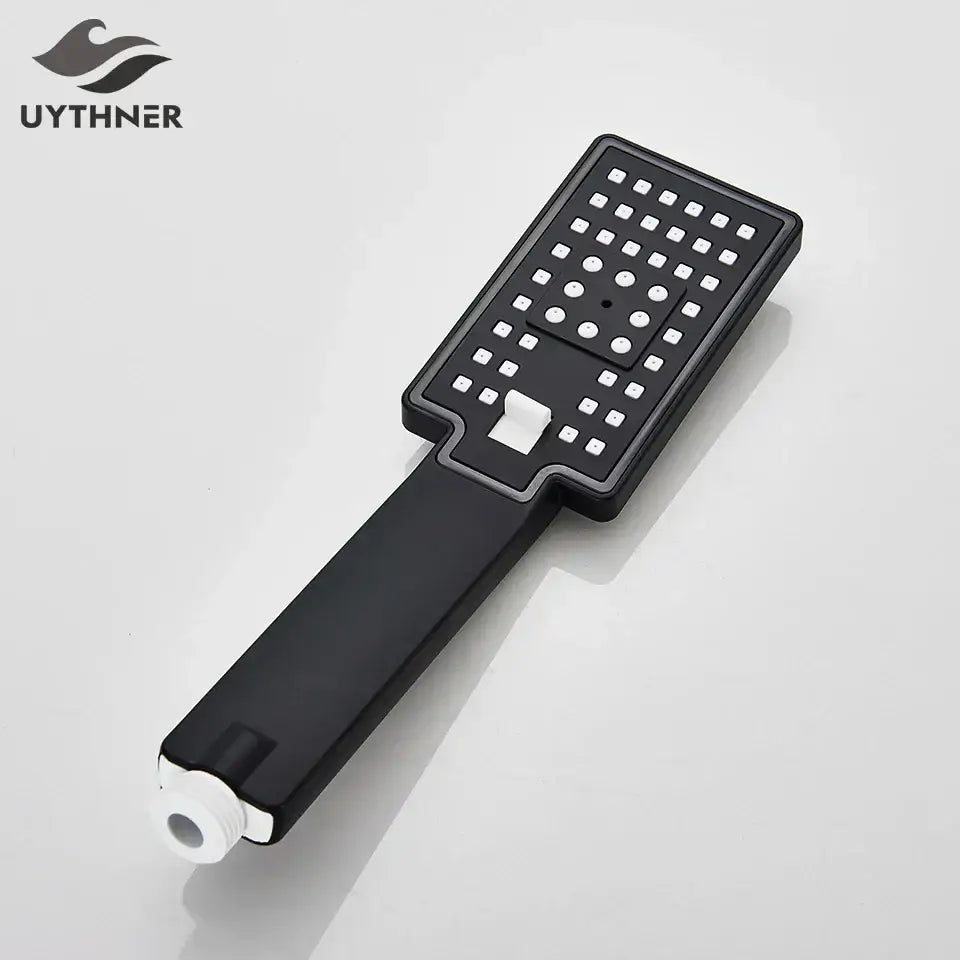 Matte black hand-held shower head bathroom water saving rainfall