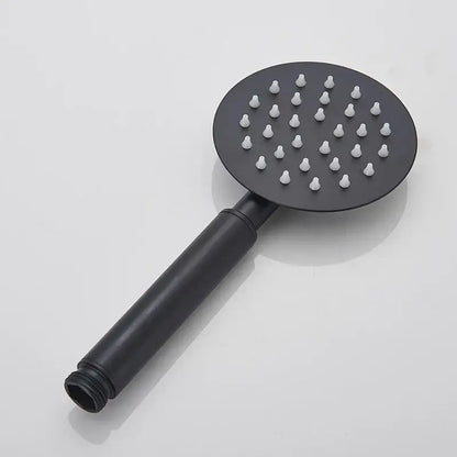 Matte black hand-held shower head bathroom water saving rainfall