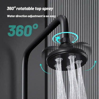 Matte black high pressure shower head bathroom rotatable rainshower