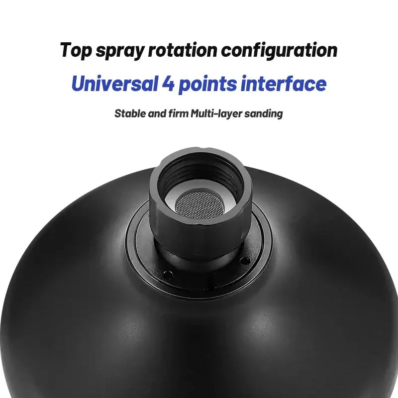 Matte black high pressure shower head bathroom rotatable rainshower