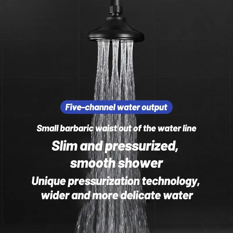 Matte black high pressure shower head bathroom rotatable rainshower