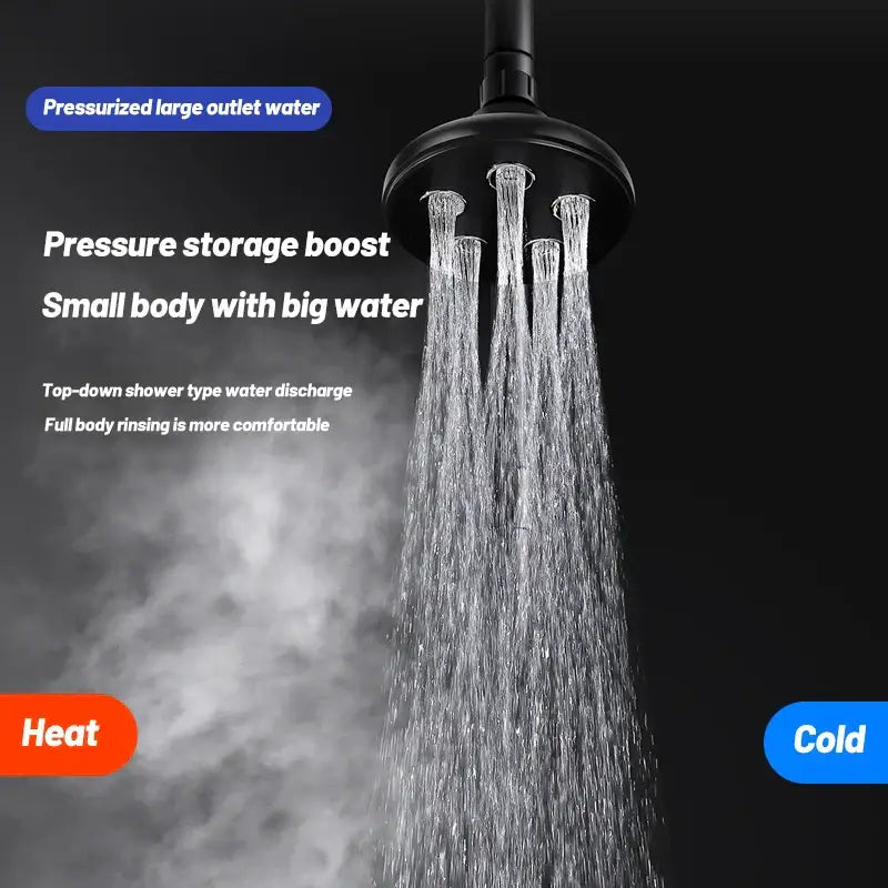 Matte black high pressure shower head bathroom rotatable rainshower