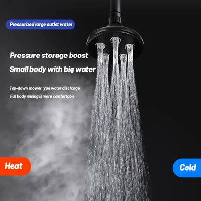 Matte black high pressure shower head bathroom rotatable rainshower