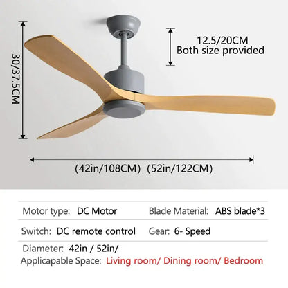 Modern black industrial ceiling fan with wood blades living room