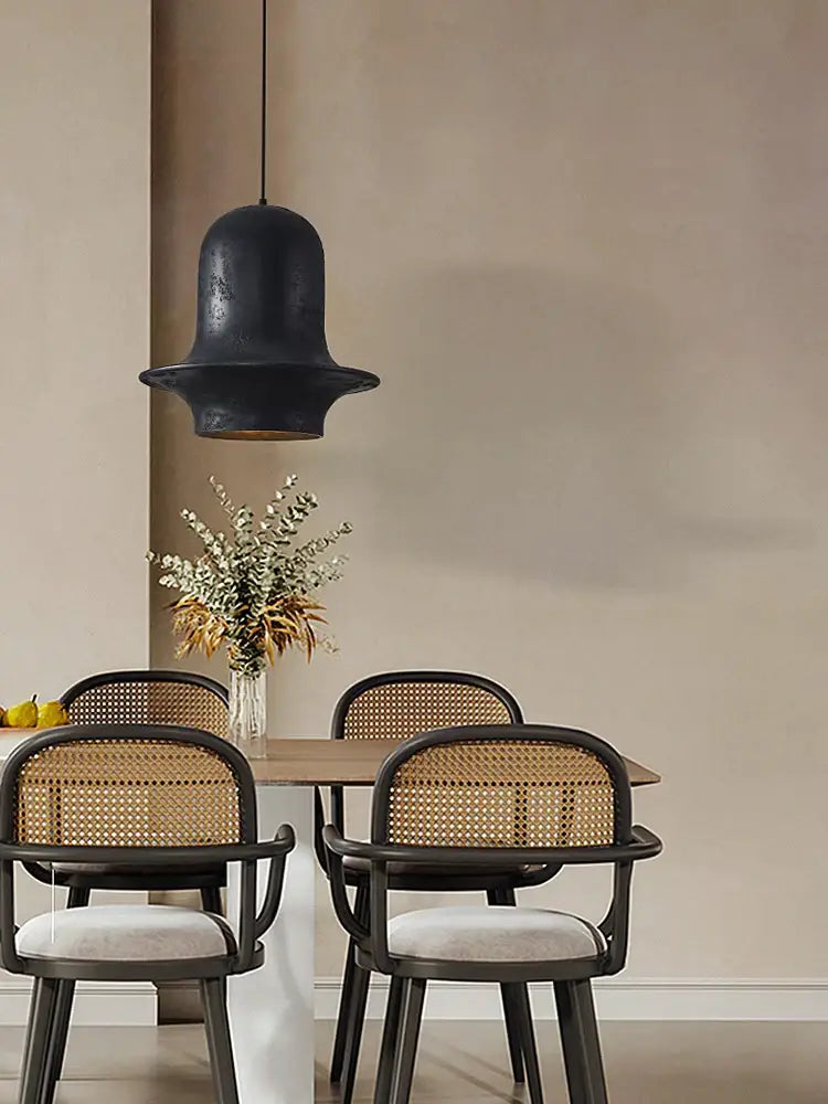 Rustic matte black industrial chandelier dining room pendant lights