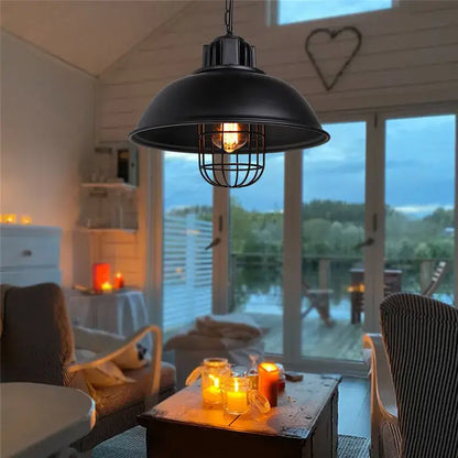 Industrial black pendant light kitchen island dome and cage designs