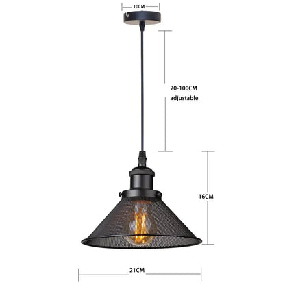 Farmhouse black iron cage pendant light for kitchen island