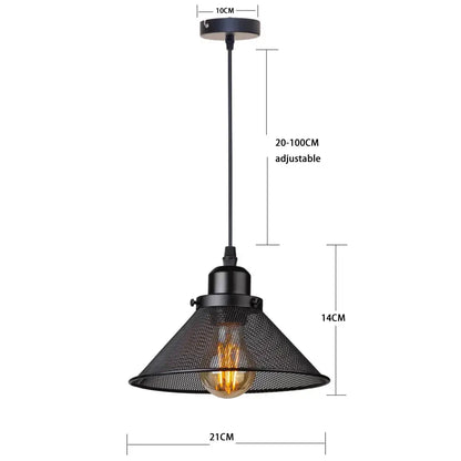 Farmhouse black iron cage pendant light for kitchen island