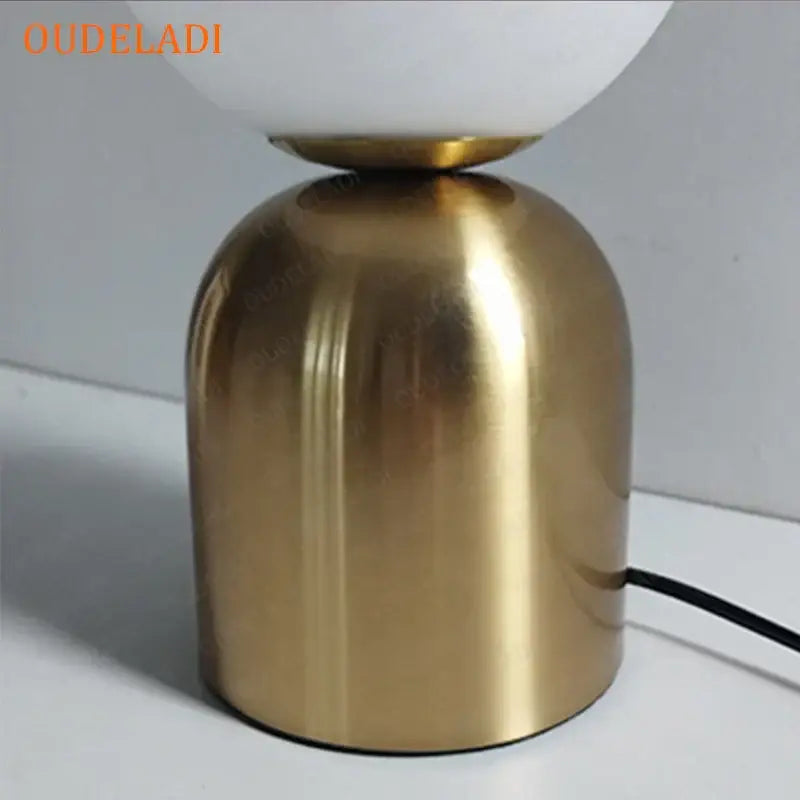 Nordic black iron glass ball table lamps bedroom led lighting fixture