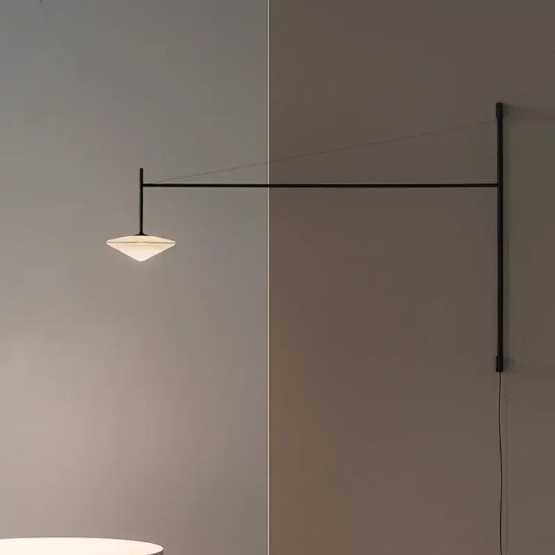 Modern nordic black iron led long wall lamp bedroom light