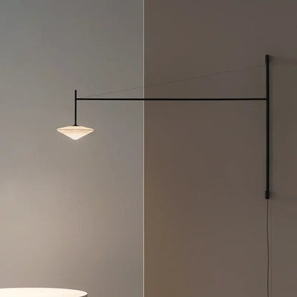 Modern nordic black iron led long wall lamp bedroom light