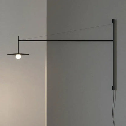 Modern nordic black iron led long wall lamp bedroom light