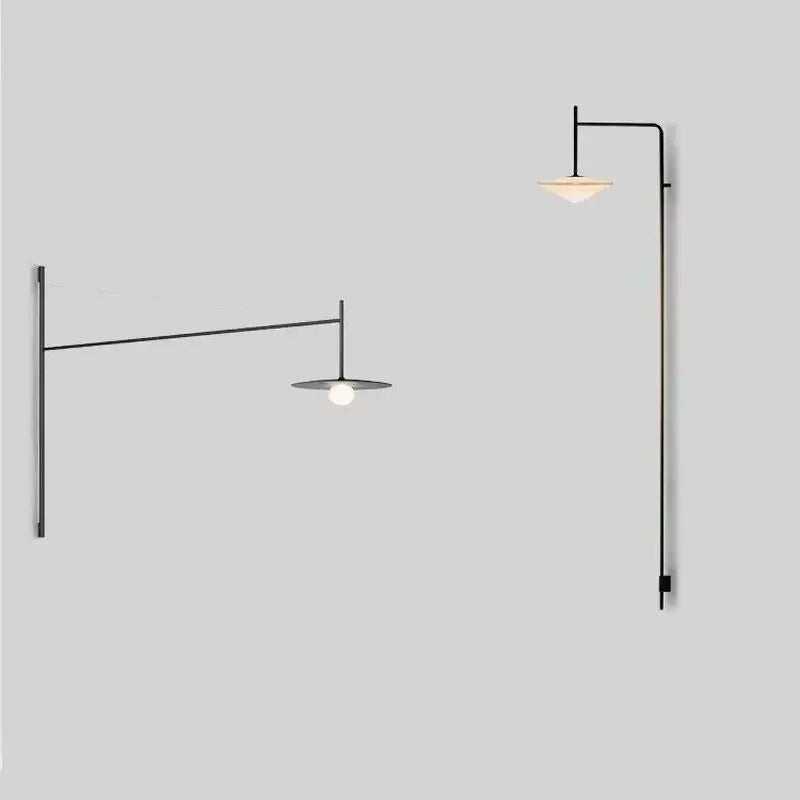 Modern nordic black iron led long wall lamp bedroom light