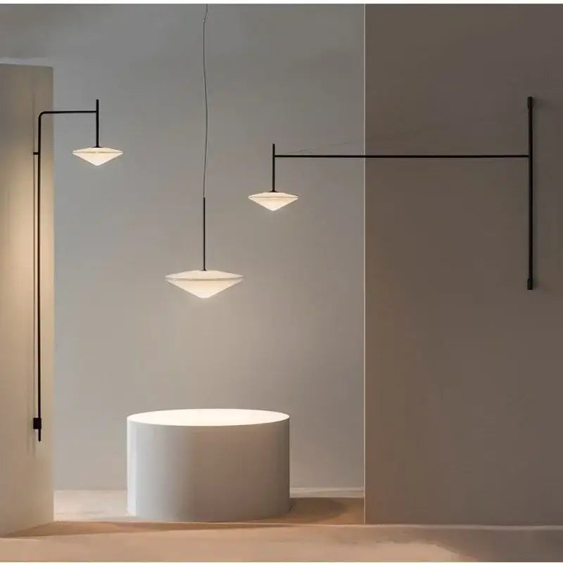 Modern nordic black iron led long wall lamp bedroom light