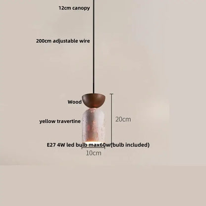 Wabi sabi beige & black iron led pendant hallway decor light