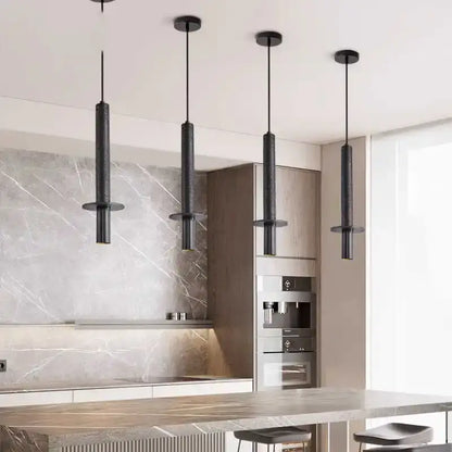Wabi sabi beige & black iron led pendant hallway decor light