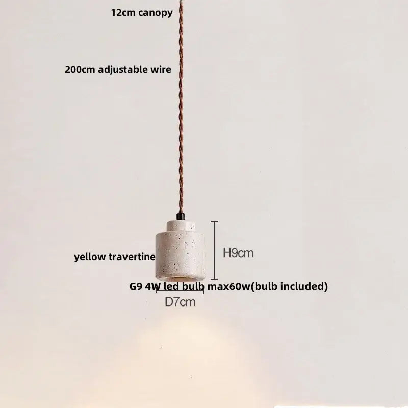 Wabi sabi beige & black iron led pendant hallway decor light