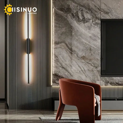 Modern black iron led wall lamp living room sconce