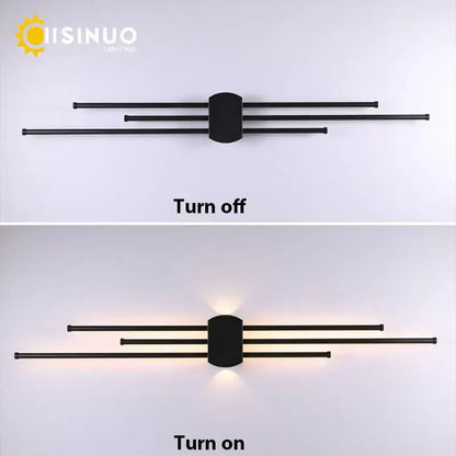 Modern black iron led wall lamp living room sconce