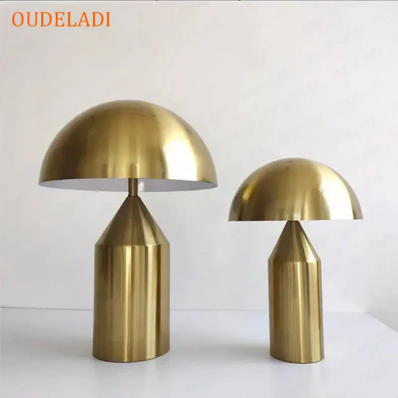 Matte black & white iron mushroom table lamp for bedroom and living room