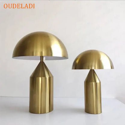 Matte black & white iron mushroom table lamp for bedroom and living room