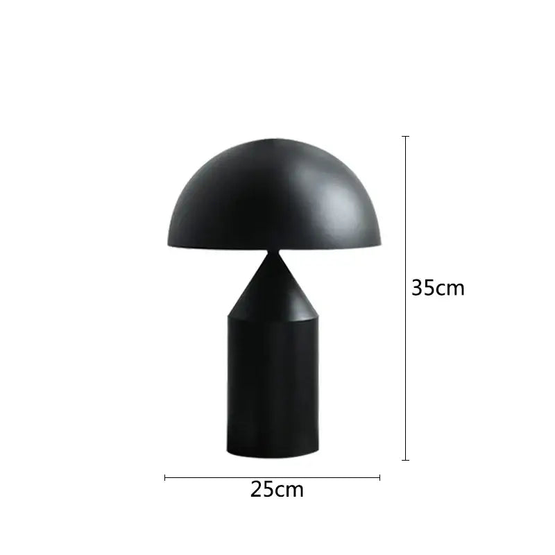Matte black & white iron mushroom table lamp for bedroom and living room