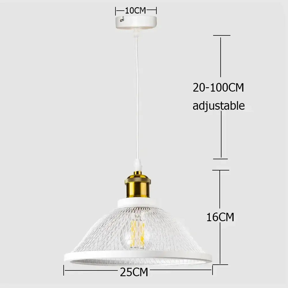 Industrial black iron net-cage pendant light for kitchens