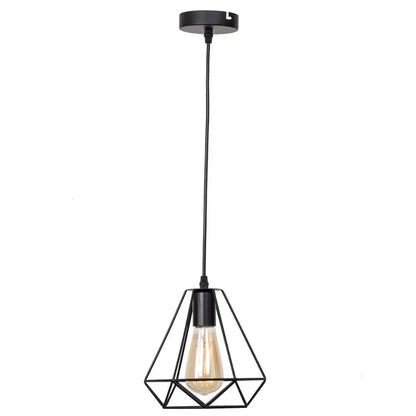 Modern geometric black iron pendant lights for kitchen