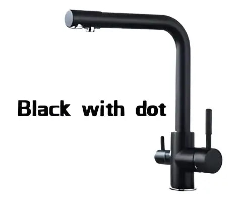 Modern black speckled dual handle kitchen faucet