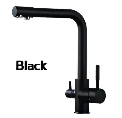 Modern black speckled dual handle kitchen faucet
