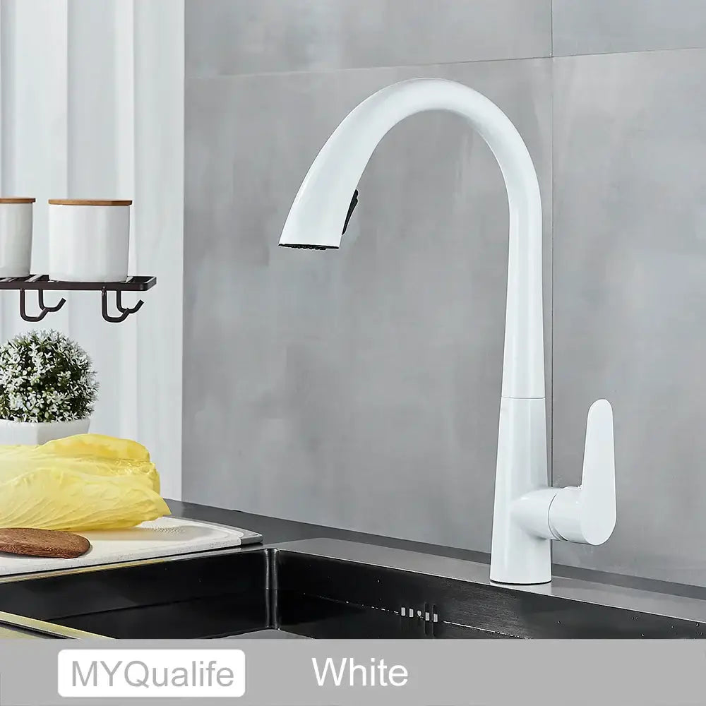 Matte black single handle kitchen faucet with curved spout
