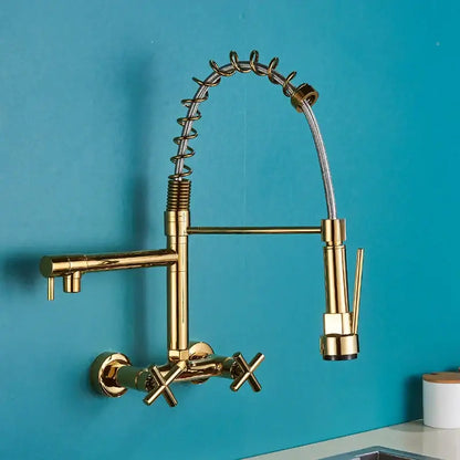 Modern matte black kitchen faucet with dual swivel spouts