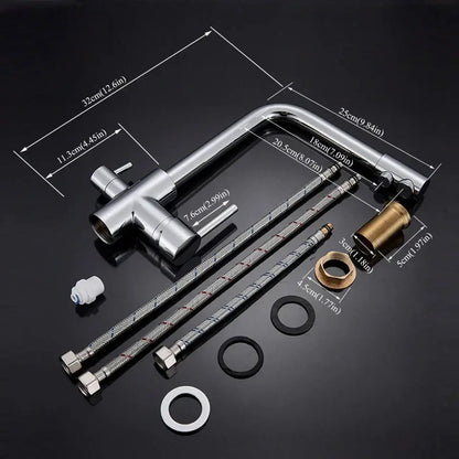 Modern matte black kitchen faucet with purification feature