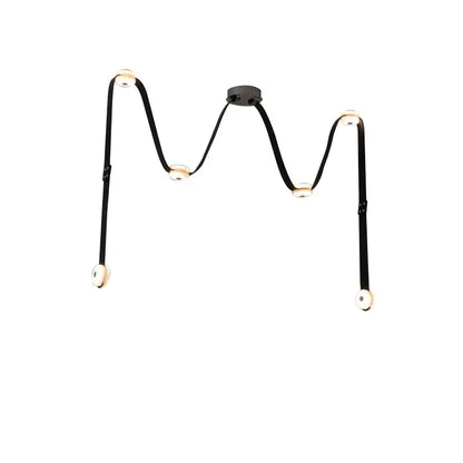 Black leather marble adjustable led chandelier dining room light