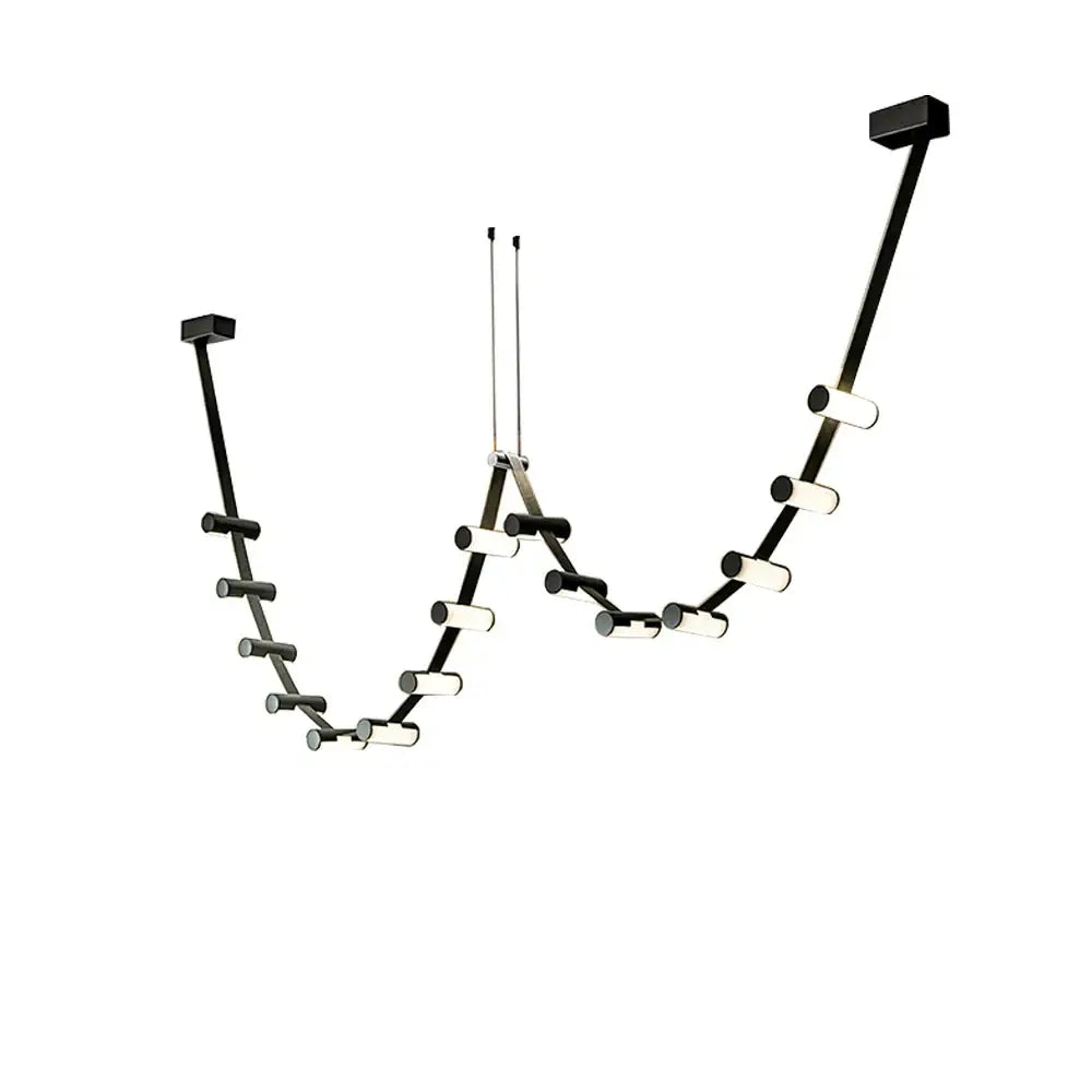 Modern black & white geometric leather pendant light dining room