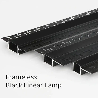 Geometric black & silver led aluminum threshold strip living room